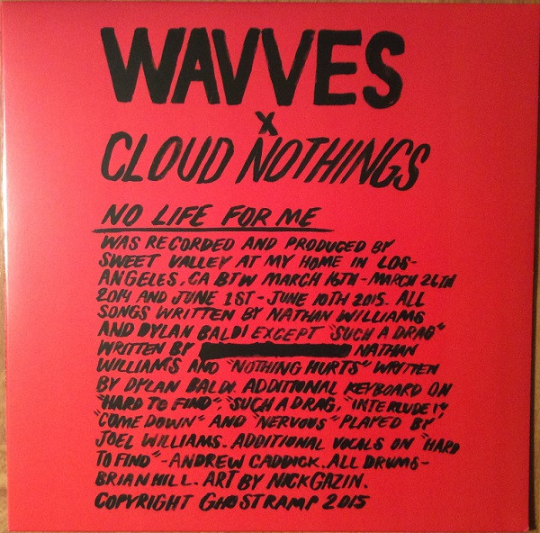 Wavves X Cloud Nothings - No Life For Me LP, Album, Ltd, Red